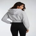 thumbnail image 2 of Forever 21 Cropped Lace-Lined Hood & Embroidered-Bow Hoodie, Color- Heather Grey/Multi, Size- S, 2 of 7