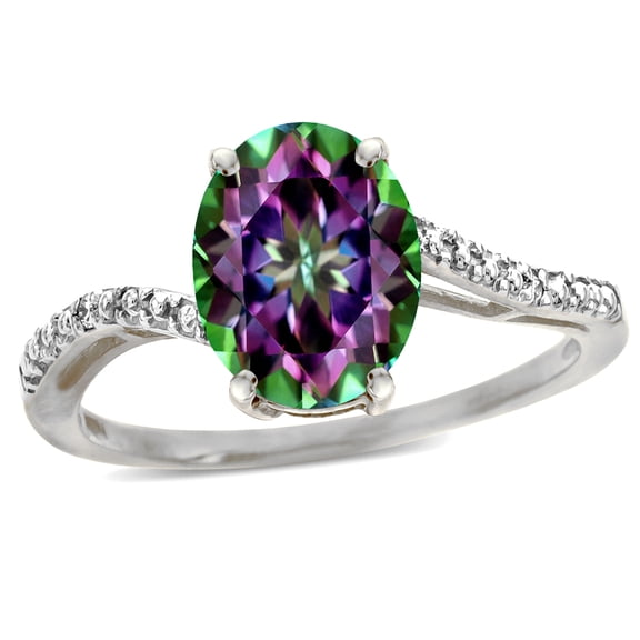 Tommaso Design� Oval 10x8mm Mystic Rainbow Topaz Ring