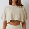 thumbnail image 2 of Camiseta de Yoga para mujer, bata holgada, Top deportivo para ejercicio, gimnasio, adiestramiento al aire libre, camiseta deportiva de manga corta para Yoga, Top para mujer, 2 of 4