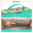 thumbnail image 5 of Travel Makeup Bag,Large-capacity   bag,Travel bags and toiletries bags for women,PU leather material,Multi-zone and large opening design (Sunflower), 5 of 6
