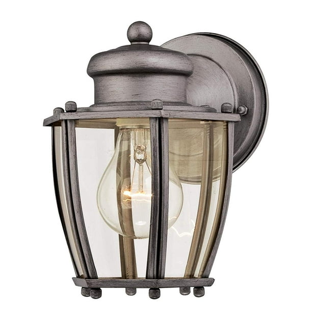 Lighting 6468800 OneLight, Antique Silver Finish with Clear Curved