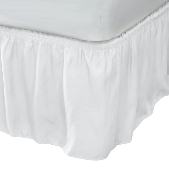 Home Details Adult Wrap Around 14" Bed Ruffle Queen/King in White