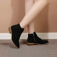 thumbnail image 2 of Bottines en Daim à Lacets pour Femmes Zip Up Bootie Bas Talon Pointu Chaussures, 2 of 5