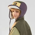 thumbnail image 3 of Cethrio Boys Winter Hats, Warm Skiing Windproof Fleece Lined Outdoor Hats with Ear Flaps Purple Size 4-14T, 3 of 5
