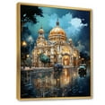 thumbnail image 2 of Designart "Blue Beige Mexico Palacio De Bellas" Cityscapes Floater Framed Wall Decor, 2 of 7