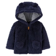 Carter's Baby Sherpa Jacket, Navy Blue, 12 Months