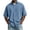 Blue, variant on Men's Loose Fit Short Sleeve Shirt, Raglan Sleeve Button-Down Casual Top, Washed Chambray Style Summer Shirt Black XXL(XXL)
