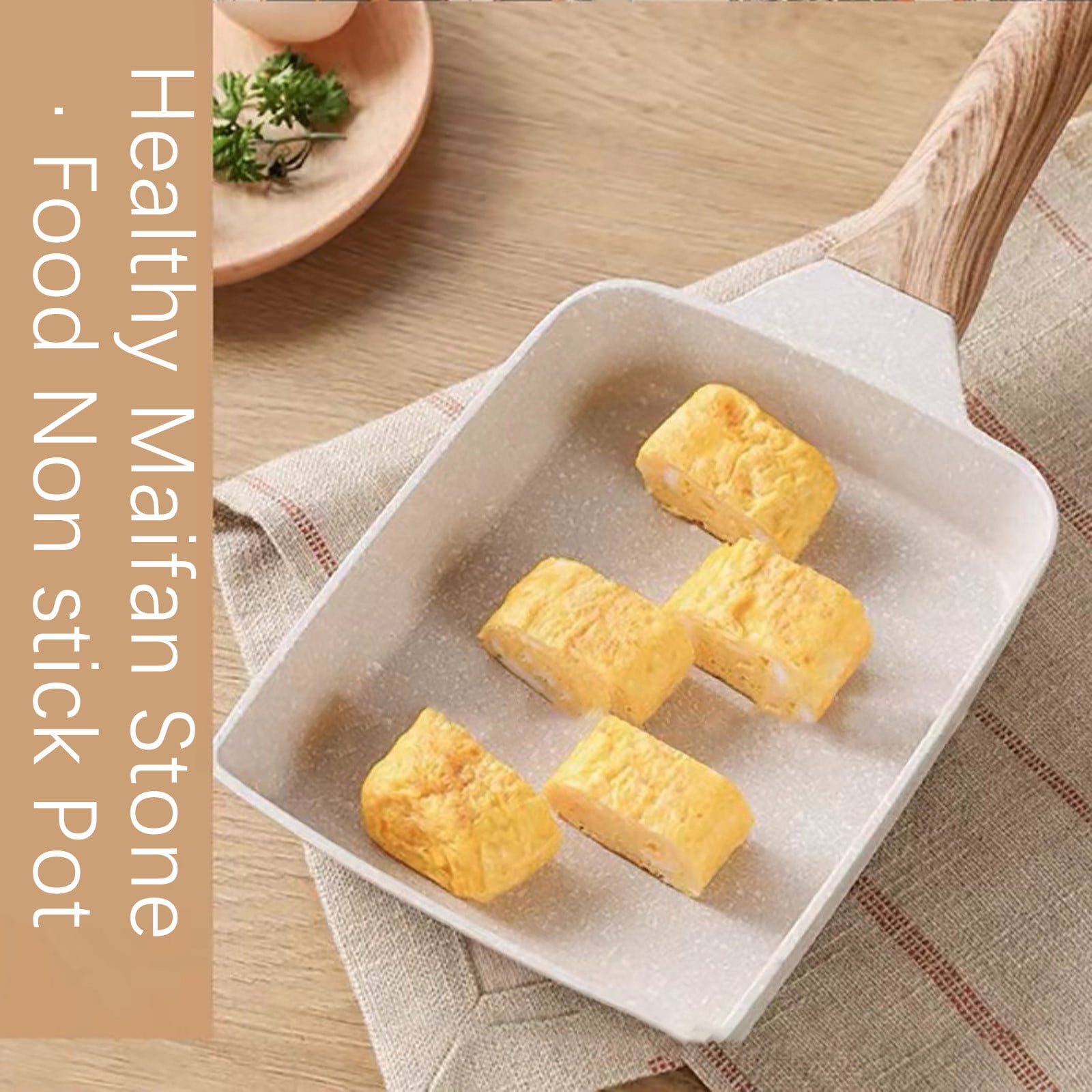 Burn Non Stick Frying Pan Steak Pan Maifan Stone Breakfast Pan Roll Pan Egg Pan Omelet Pan Pancake Pan Small Skillet Non Toxic Induction Compatible Gas Stove Oven Safe Easy Clean Healthy, HAODEJW