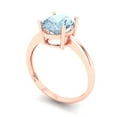 thumbnail image 2 of Clara Pucci 14K Rose Gold 2ct Blue Solitaire Ring for Women, 2 of 7