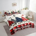 thumbnail image 3 of jejeloiu Colorful Xmas Tree Bedding Comforter Set 7pcs,Merry Christmas Queen Bedding Sets,Wild Deer Queen Sheet Sets For Teens,Ultra Soft Home Decor Reversible, 3 of 8
