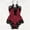 Wine, variant on MOJOGO Lace Romper for Women Satin Deep V High Cut Sleep Bodysuit Soft Thin Strap Nightwear Pink S