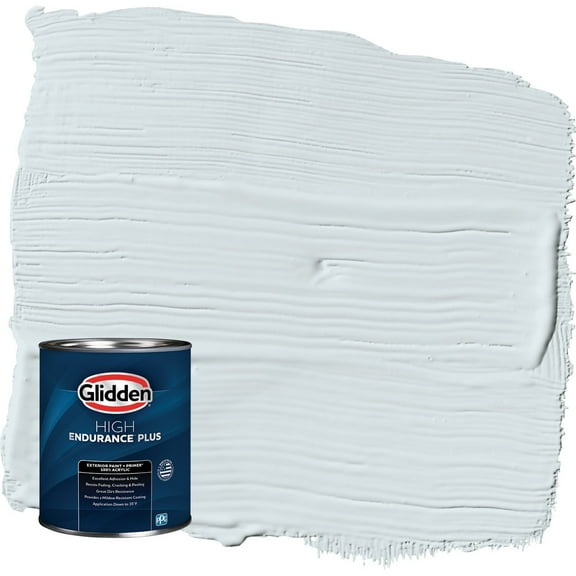 Glidden HEP Blue Smoke / Blue Semi-Gloss Exterior Paint with Primer, 1 Quart