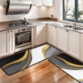 thumbnail image 3 of Kitchen Rugs Sets Of 2,Black White Gold Wave Marble Anti Fatigue Kitchen Mat Rugs Non Slip Washable,Decorative Kitchen Floor Mats for Kitchen,Sink,Laundry,17"x47"+17"x47", 3 of 5