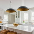 thumbnail image 2 of Aiwen 30.9 Inch Matte black cone Shape Oversize Pendant Light with Copper Gold Inside for Kitchen Island Living Room, 2 of 7