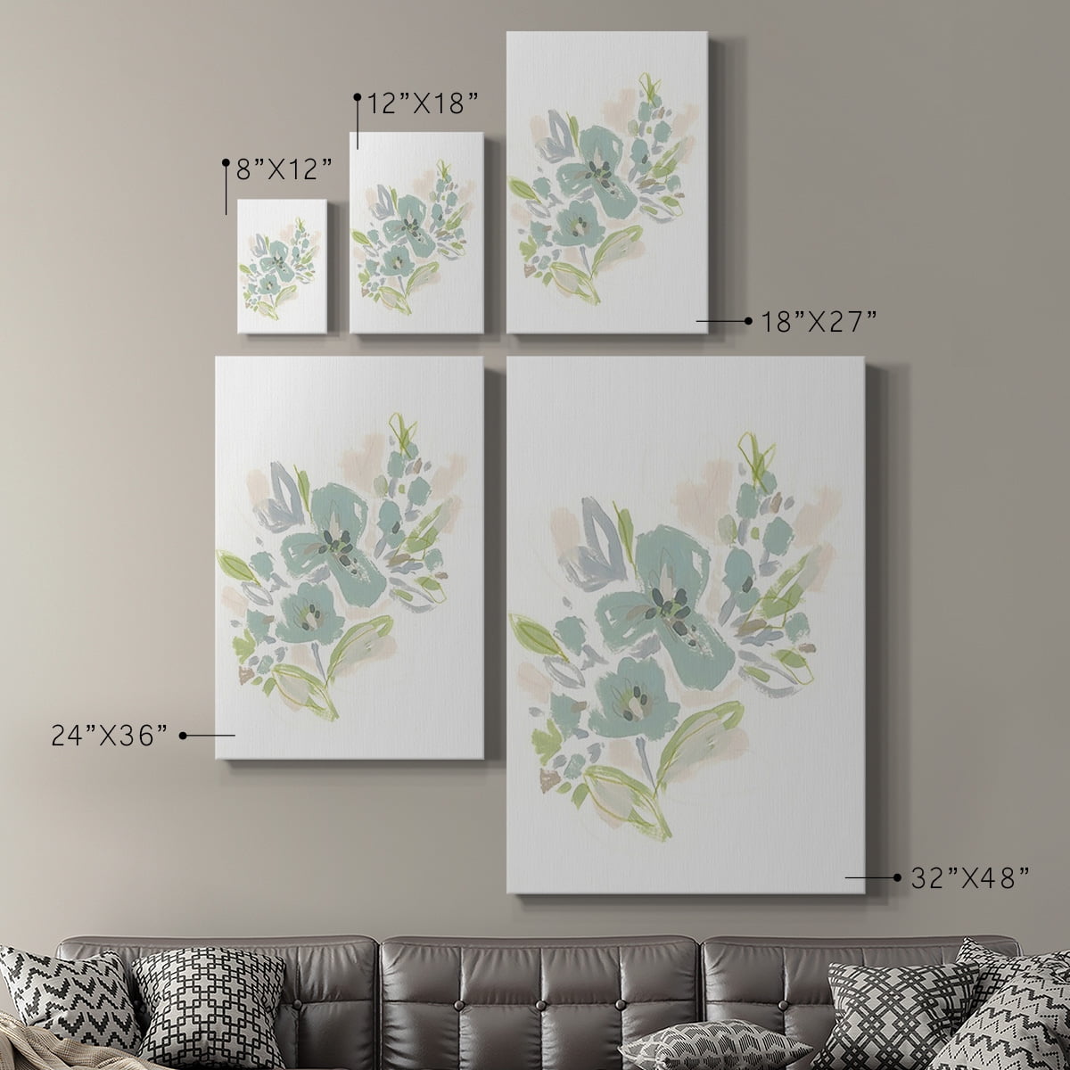 Seafoam Petals III Premium Gallery Wrapped Canvas - Ready to Hang