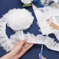 thumbnail image 3 of 10Yards 3-Layer Pleated Chiffon Flower Lace Trim White Organza Lace Edge Trim Polyester Ribbon for Jewelry Making, 3 of 9