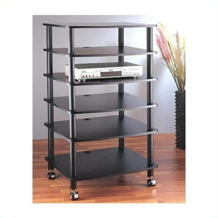 - VTI AR406 6 Shelf Black Audio Rack