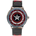 thumbnail image 1 of Captain America 849326 Marvel Comics Captain Americas Shield Watch with Leather Band, 1 of 1
