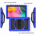 thumbnail image 5 of Dteck For Tab A7 10.4 Case 2020 T500 T505 Heavy Duty Rugged 3 Layer Full Body Shockproof Protective Covers with 360 Rotate Stand /Hand Strap/ Should Belt /Pencil Holder, Blue+Black, 5 of 6