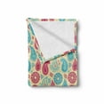 thumbnail image 2 of Paisley Soft Flannel Fleece Throw Blanket, Retro Style Patterns and Flowers in Design Detailed Print, Cozy Plush for Indoor and Outdoor Use, 50" x 60", Turquoise Pink Cream, by Ambesonne, 2 of 6