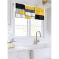 thumbnail image 3 of Valances for Windows Yellow Gray Rod Pocket Cafe Window Treatments Valance Curtains for Kitchen Bathroom Laundry Basement Windows 42"x18", 3 of 9