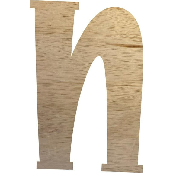 22'' Tall Wall Hanging Wooden Letter N, Unfinished Craft Wood Blank Letter
