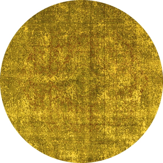 Ahgly Company Indoor Round Persian Yellow Traditional Area Rugs, 8' Round