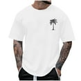 thumbnail image 2 of Handshe Men's Coconut Tree Print T Shirt Casual Round Neck Short Sleeve Top Personality Fashion Summer, 2 of 5