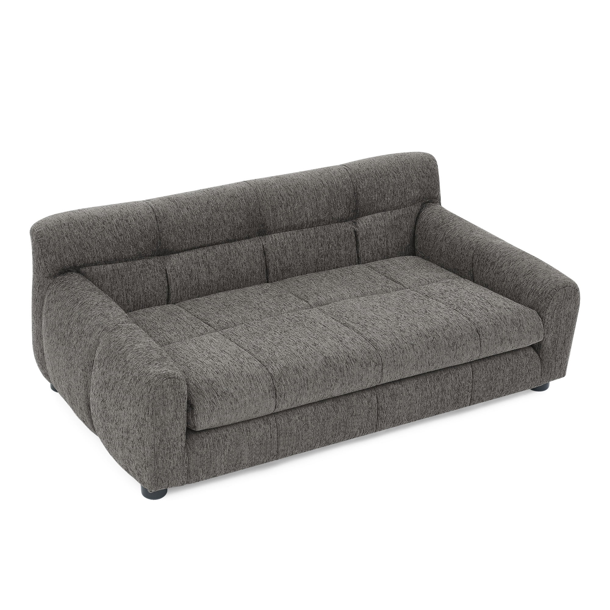Dark Gray Linen Dog Sofa with Backrest - 38.00 in Length Pet Furniture for Medium and Large Dogs, Modern Rectangular Design with Armrests