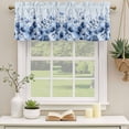 thumbnail image 2 of 2 Pack Valances for Window, Blue Blooms Floral Short Curtains for Kitchen Bedroom Living Room, Spring Flowers Botanical Blue Ombre Rod Pocket Small Window Treatment Valance Drapes 42 x 18 Inch, 2 of 8