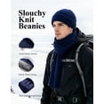 thumbnail image 6 of Vbiger Winter Beanie Hat Scarf Touchscreen Gloves Set for Men and Women, Beanie Gloves Neck Warmer Set with Warm Knit Fleece Lined, Navy Blue, 6 of 7