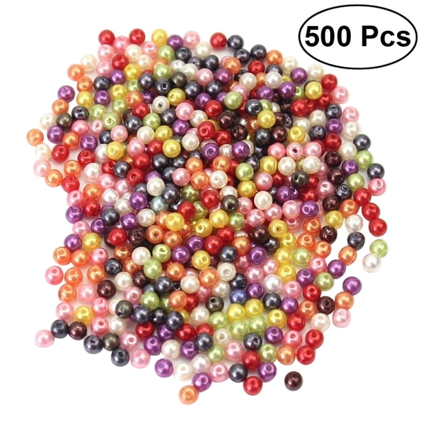 500pcs cuentas de perlas de vidrio redondas hebras cuentas teñidas para la fabricación de collar de joyería