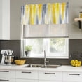 thumbnail image 5 of Yellow Gray White Valances for Windows, Decorative Rod Pocket Window Valance Curtains, Farmhouse Gradient Abstract Art Short Curtain Drapes for Kitchen/Bathroom/Living Room, 2 Panels, 42" W x 18" L, 5 of 8