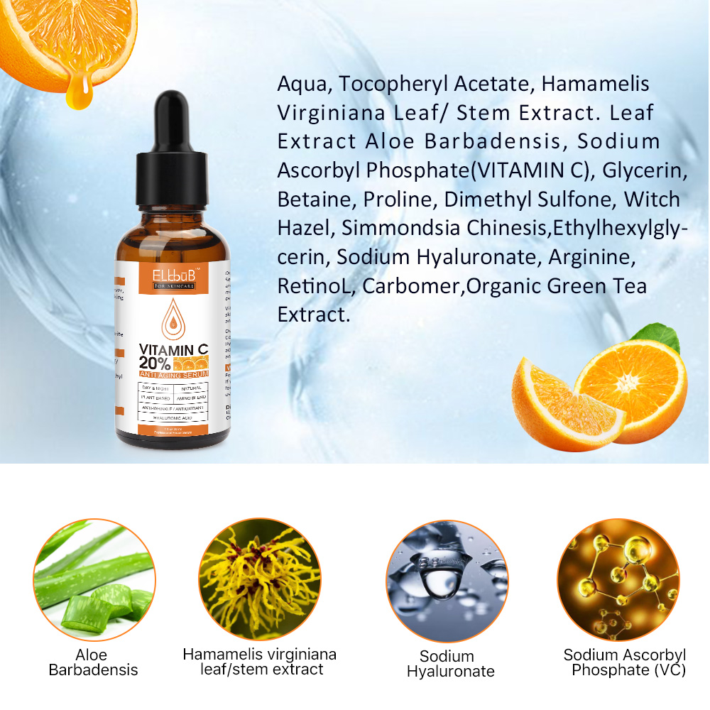 Elbbub Vitamin C Serum 20% for Skincare,Boost Skin Collagen,reduce ...