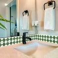 thumbnail image 2 of Mi Alma Vinyl Backsplash Decor - Rhombus Rustic Green White Peel & Stick Tiles 6x6, 2 of 20
