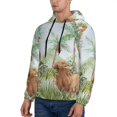 thumbnail image 3 of Salouo Watercolor African Animals Wildlife Pattern Men's Fall Hoodie Sweatshirt,Sport Hoodie with Pockets for Men Pullover Casual Hooded Sweatshirt-XX-Large, 3 of 7