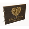 Darling Souvenir Personalized Engraved Laser Cut Wedding Guest Book Wooden Cover Sign-in Book Registry Guestbook Scrapbook-DT