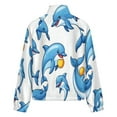 thumbnail image 6 of Jackets for Women Winter Coat Jackets Flannel Stand Collar Jacket(Dolphins,Size:S-4XL), 6 of 7