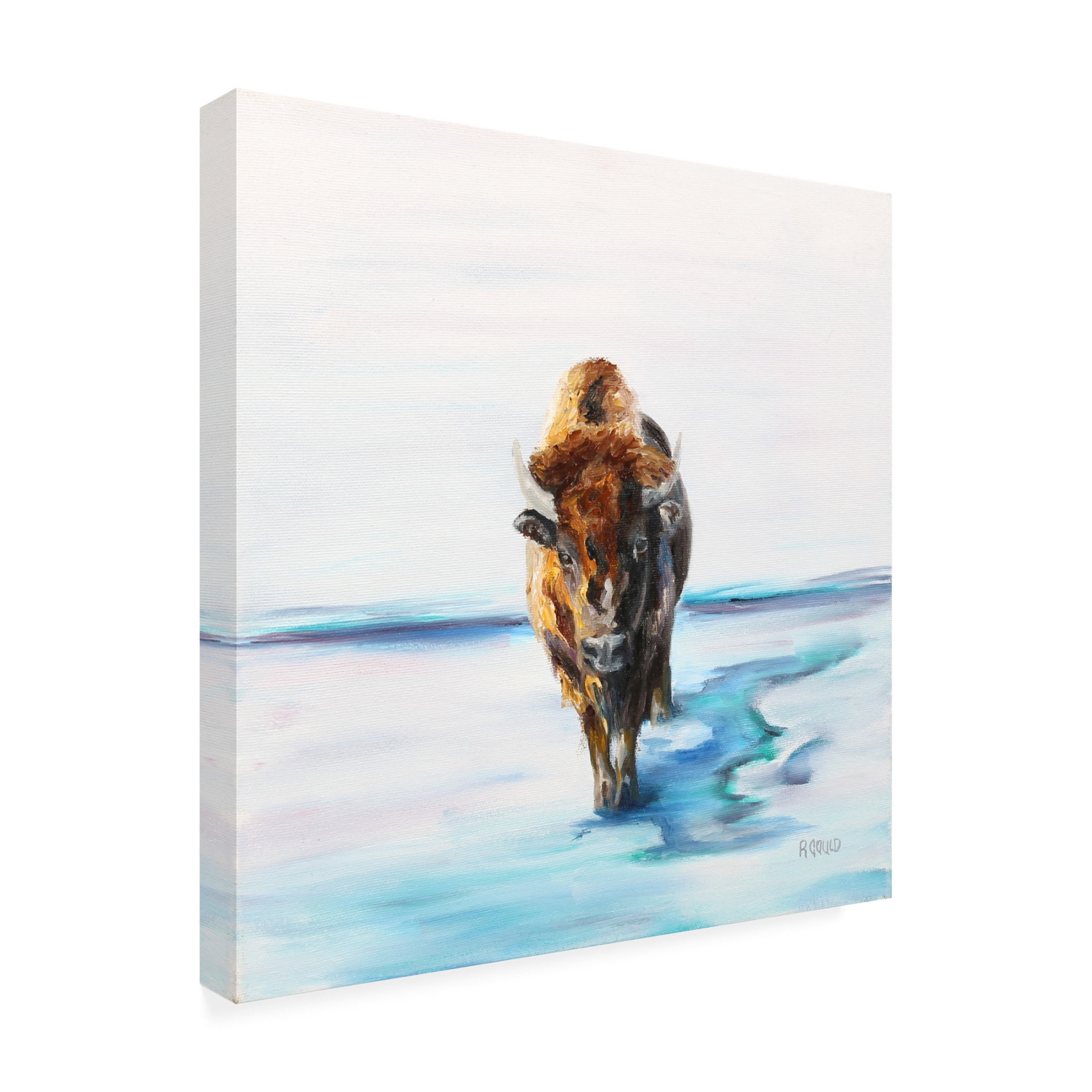 Canvas Wall Art - Renee Gould 'Snowman' Wall Art for Living Room, Bedroom, or Office Décor by Trademark Fine Art - 14 x 14 Inches