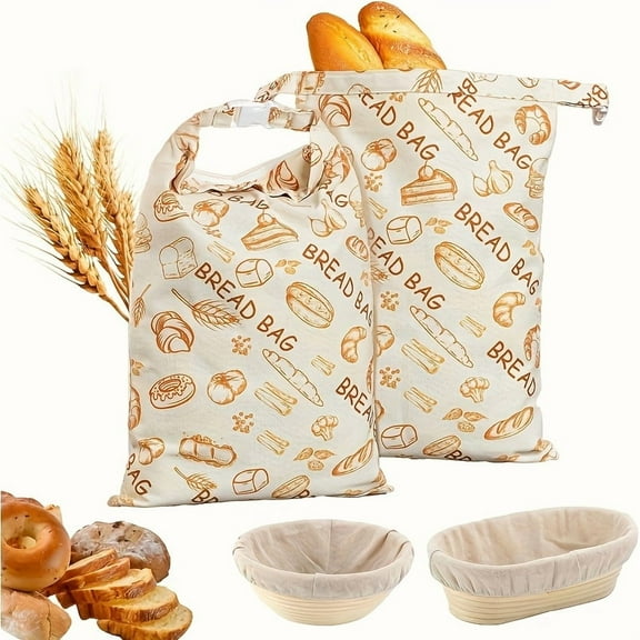 EASTIN Reusable Beeswax Bread Bags for Homemade Sourdough  Zippered Sourdough Bags  Set Of 2 Large Food Storage Bags  Keeps Freshness