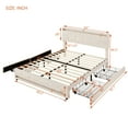 thumbnail image 7 of Queen Size Platform Bed with LED Light & 4 Drawers, Upholstered Bed with a Set of Type C and USB Ports, Wood Bed Frame with Velvet Headboard & Support Slat, Beige, 7 of 7