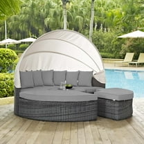 Modway Summon Canopy Outdoor Patio Sunbrella® Daybed in Canvas Gray