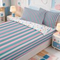 thumbnail image 3 of Erosebridal Geometric Line Zipper Twin Comforter Sets with Fitted Sheet and 2 Pillowcases,Mid-Century Stripes Zipper Bedding Set,Colorful Stars Reversible,4pcs, 3 of 7