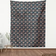 thumbnail image 4 of Ambesonne Marine Fabric by the Yard Upholstery, Submarines and Zeppelins, 1 Yard, Salmon and Dark Blue, 4 of 5