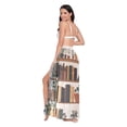 thumbnail image 3 of FORMRS Womens Long Sarong Beach Wrap Semi-Sheer Bikini Skirt Bathing Swimsuit Cover Up, Shelf Plants, 3 of 7