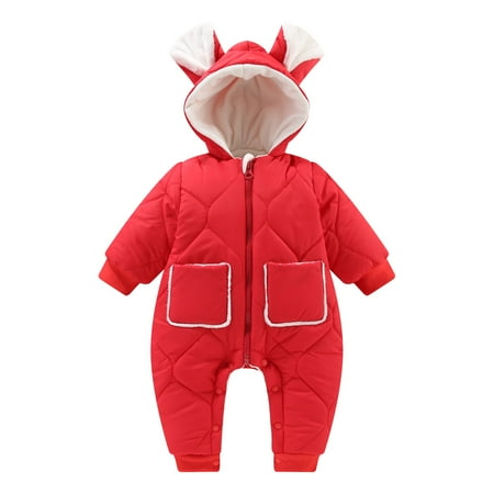 

Baby girl skirt Child dress Children s Long Sleeve Hooded Thick Warm Baby Zipper Solid Color Bodysuit CHMORA