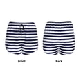 thumbnail image 6 of Goofa Navy Blue And White Stripes Printed Women 2 in 1 Running Shorts,Quick Dry Athletic Workout Shorts,High Waisted Athletic Shorts with Liner Pockets-Large, 6 of 9