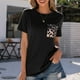 thumbnail image 2 of Camiseta de manga corta con cuello en V y costuras de leopardo de temperamento para mujer Fridja  bn5634, 2 of 5