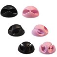 thumbnail image 1 of AnthroDesk Dual Cable Clips, 6-Pack, Black/Pink, 1 of 2