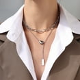 thumbnail image 4 of Xiao Hua Collar multicapa de estilo minimalista con cuentas de oro y apilamiento de doble capa, cadena de clavícula chapada en oro de 18k, 4 of 5